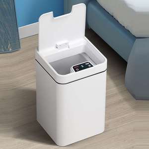 SUSV光能智能垃圾桶全自动感应式带盖电动家用卫生间客厅卧室厕所